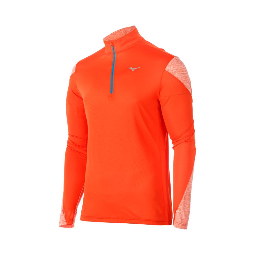 Mizuno ALPHA LONG SLEEVE HALF ZIP 2.0 - Erkek Gömlek - Pembe Türkiye (GCWHVA-982)